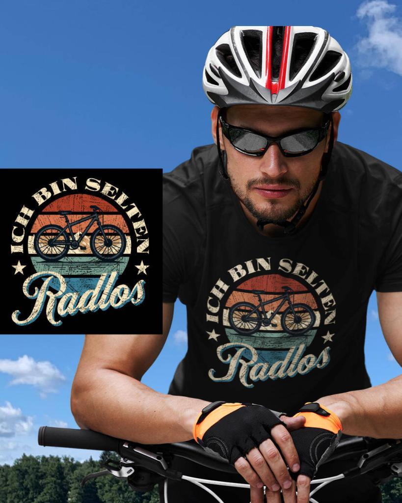 Ich Bin Selten Radlos, T-Shirt. Lustiger, witziger Spruch & eine Geschenkidee, ein Geschenk für Fahrradfahrer / Radfahrer. Es passt zu jedem Fahrrad ob Mountainbike, E-Bike, Urban Bike, Gravel & Rennrad.