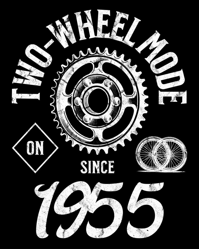 Geburtstagsgeschenk für Biker & Fahrradfahrer. Motorrad & Fahrrad Geschenkidee zum z.B. Geburtstag für Männer & Frauen. Coole, lustige Sprüche: Two Wheel Mode On Since.... von 1949-2003 Geschenk für Fahrradfahrer und Motorradfahrer Version 1955
